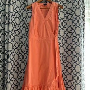 Talbots Vibrant Orange Asymmetrical Dress